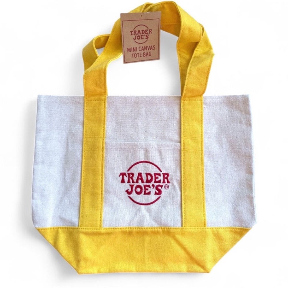 Trader Joe's yellow Mini Canvas Tote Bag